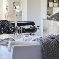 Plaid Livingroom with black blankets